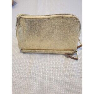 Anthropologie Artist Atelier Make Up Bag Emily Grady Dodge Gold NWOT